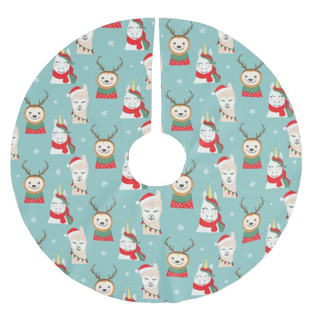 Cute Sloth Pattern  Brushed Polyester Tree Skirt (Front)