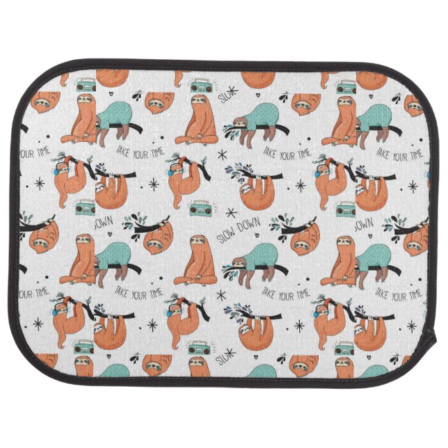 Cute Sloth Pattern Car Floor Mat (Rear)