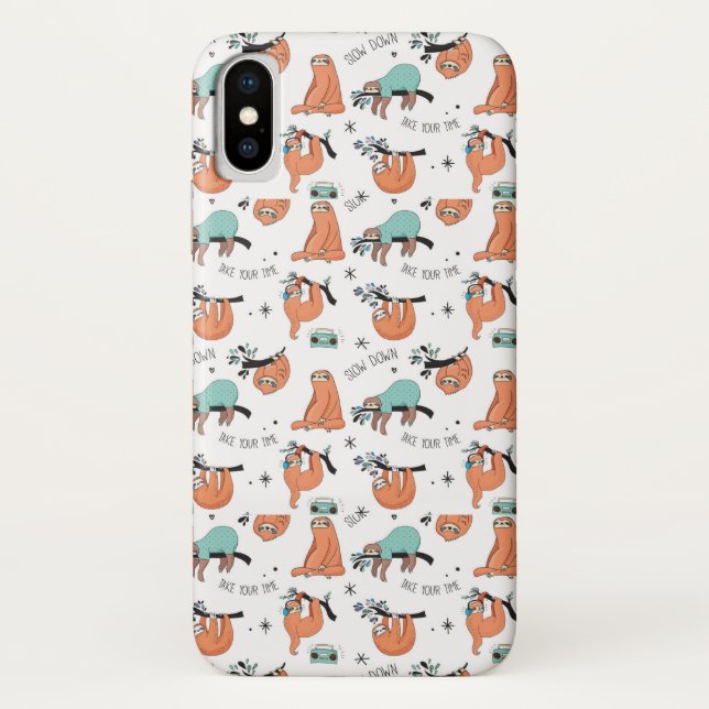 Cute Sloth Pattern Case-Mate iPhone Case (Back)