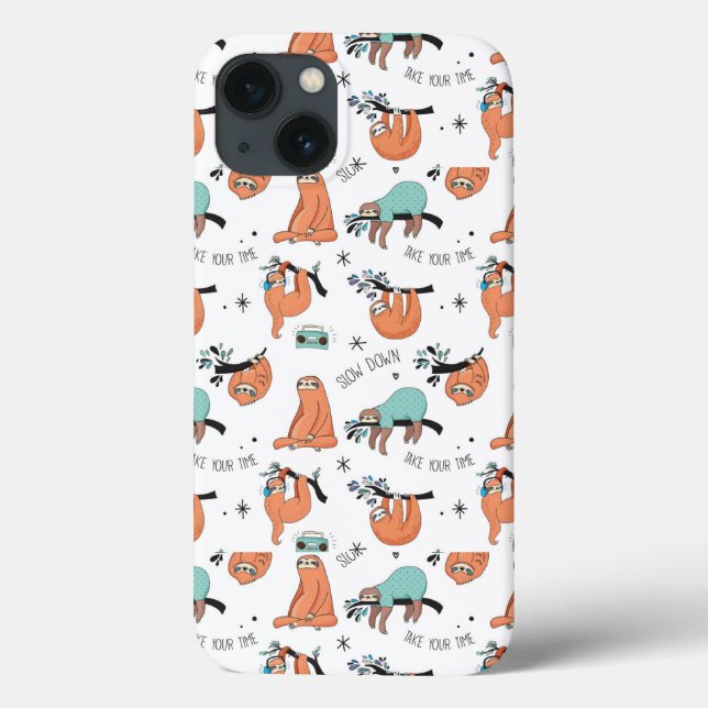 Cute Sloth Pattern Case-Mate iPhone Case (Back)