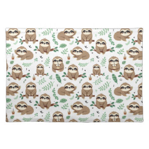 Cute Sloth Pattern Cloth Placemat