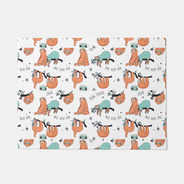 Cute Sloth Pattern Doormat (Front)