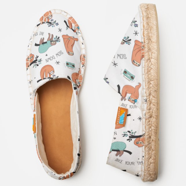 Cute Sloth Pattern Espadrilles (Side)