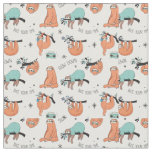 Cute Sloth Pattern Fabric