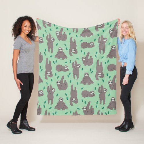 Cute Sloth Pattern Fleece Blanket
