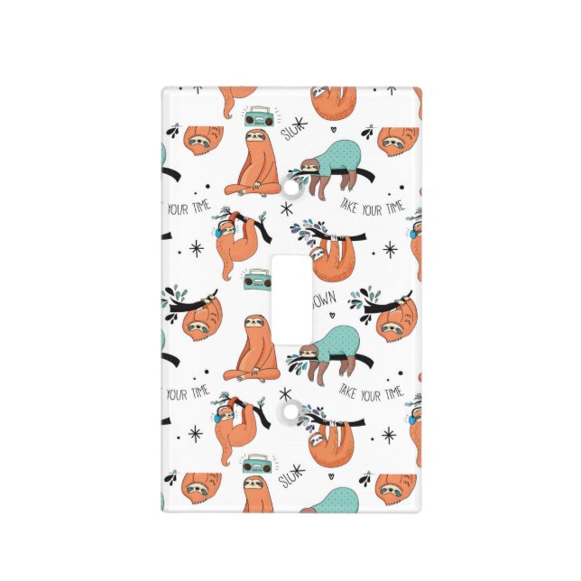 Cute Sloth Pattern Light Switch Cover (Front)