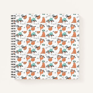 Cute Sloth Pattern Notebook