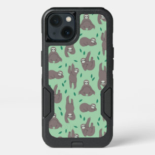 Cute Sloth Pattern iPhone 13 Case