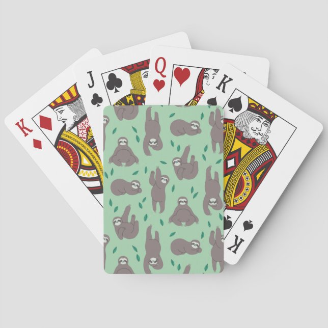 Cute Sloth Pattern Poker Cards (Back)