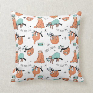 sloth throw pillow