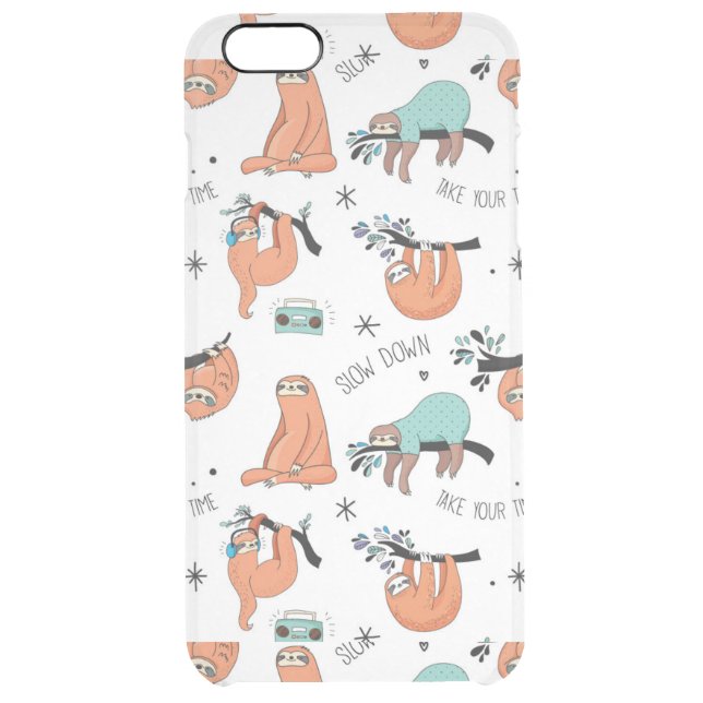 Cute Sloth Pattern Uncommon iPhone Case (Back)
