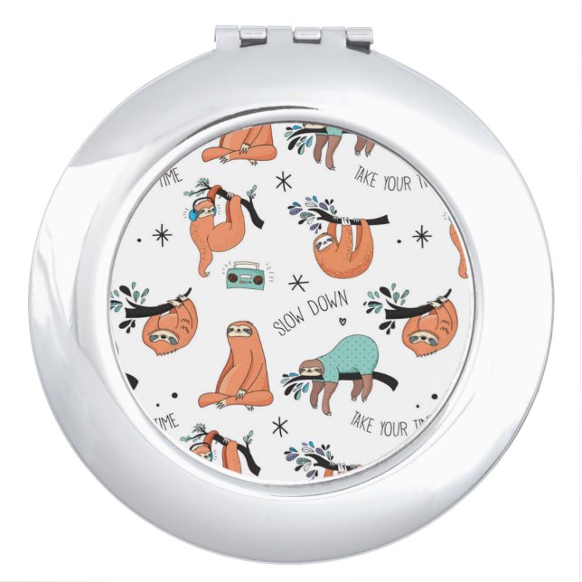 Cute Sloth Pattern Vanity Mirror (Front)