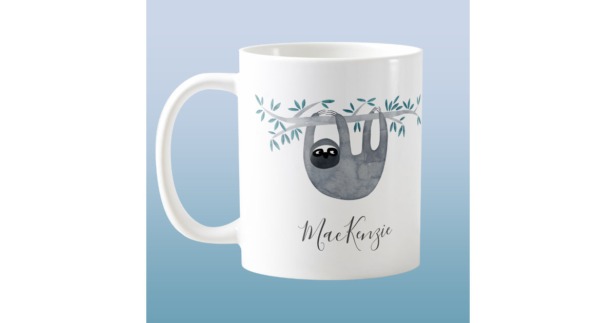 Keep warm. Sloffee coffee. Funny cute sloth quote Sticker