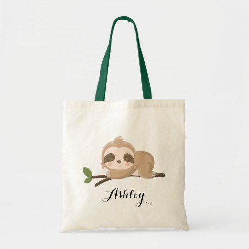 Cute Sloth Personalized girl Tote Bag