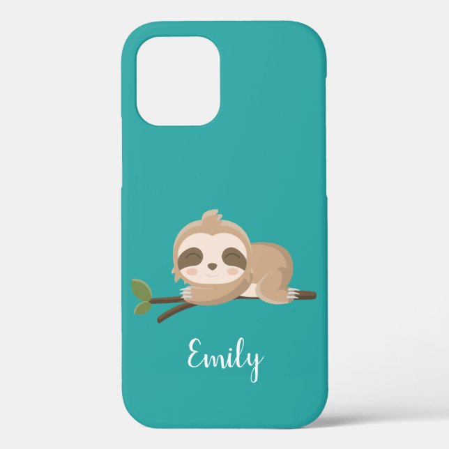 Cute sloth personalized name Case-Mate iPhone case (Back)