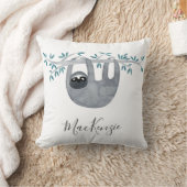 Cute Sloth Personalized Throw Pillow (Blanket)