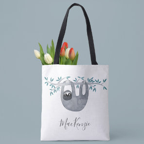 Cute Sloth Personalized Tote Bag