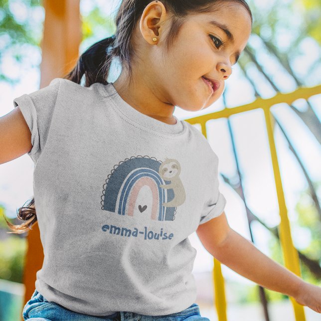 Cute Sloth Rainbow Name Kid's T-Shirt (Creator Uploaded)