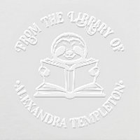 Cute Sloth Reading Book #1 Library Book Name
