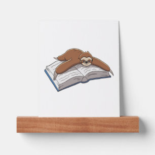 Cute Sloth Reading Book  Picture Ledge