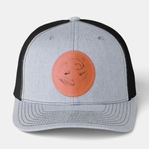 Cute Sloth Relaxing in a Hammock – Tropical Vacati Leather Patch Hat