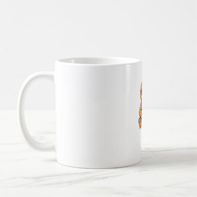 Cute Sloth Relaxing with Hot Coffee Premium T-Shir Coffee Mug (Left)