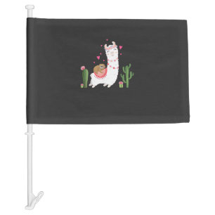 Cute Sloth Riding Llama Shirt Heart Valentines Day Car Flag