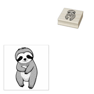 Cute Sloth   Rubber Stamp