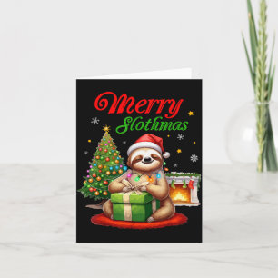 Cute Sloth Santa Christmas Merry Slothmas Slo Ho H Card