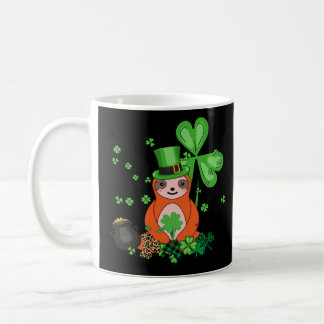 Cute Sloth Shamrock C Lazy St Patricks Day Coffee Mug