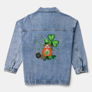 Cute Sloth Shamrock C Lazy St Patricks Day Denim Jacket