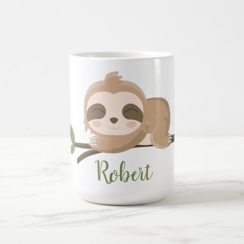 Cute Sloth Sleeping custom name Coffee Mug