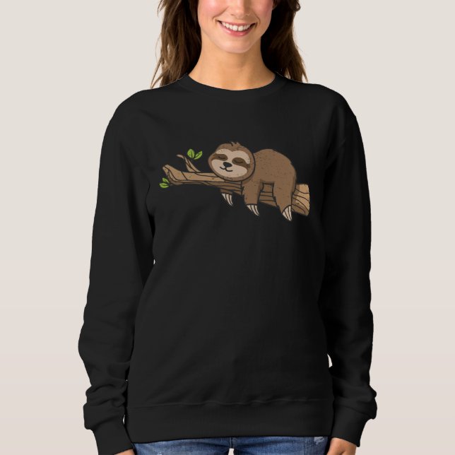 Cute Sloth Sleeping Lazy Sloths Owner Animal  Grap Sweatshirt (Front)