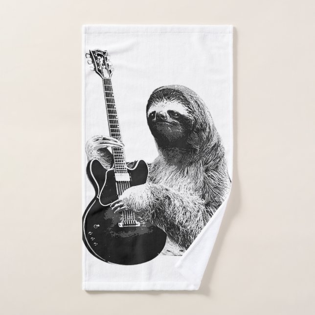 cute sloth  slow jams sloth  sloth    hand towel  (Hand Towel)
