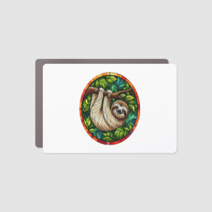 Cute Sloth Stained Glass Ornament Car Magnet