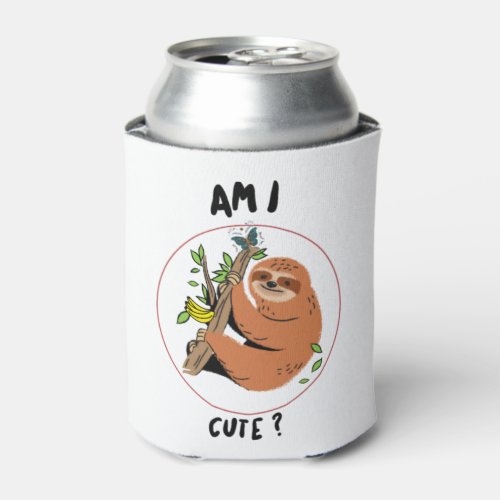 Cute Sloth Sticker  Can Cooler