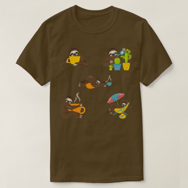 cute sloth sticker packs cute animal sticker packs T-Shirt (Design Front)