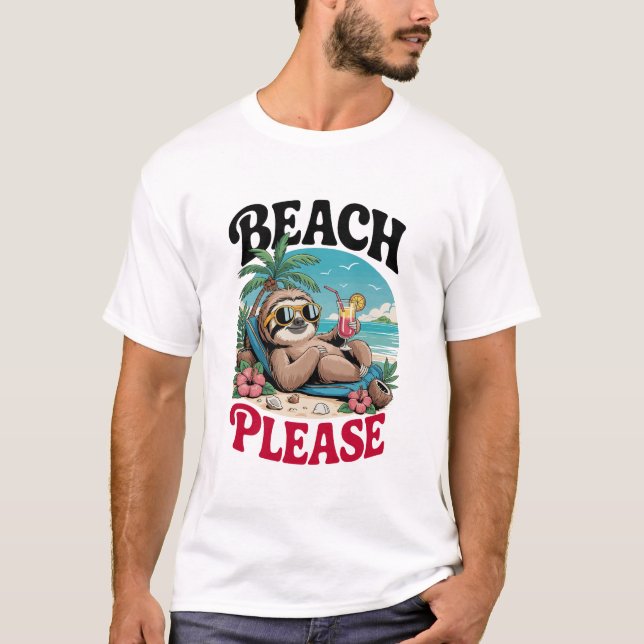 Cute Sloth Summertime T-Shirt (Front)