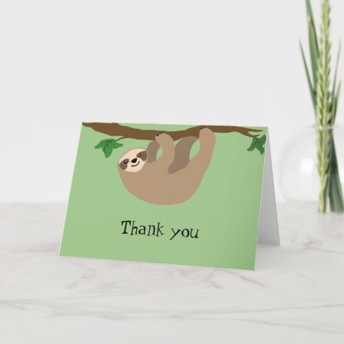 Cute Sloth Thank you note