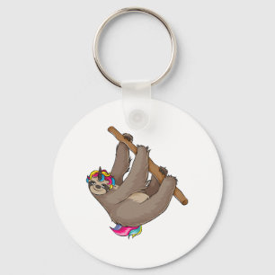 Cute Sloth Unicorn Funny Magical Horn Keychain