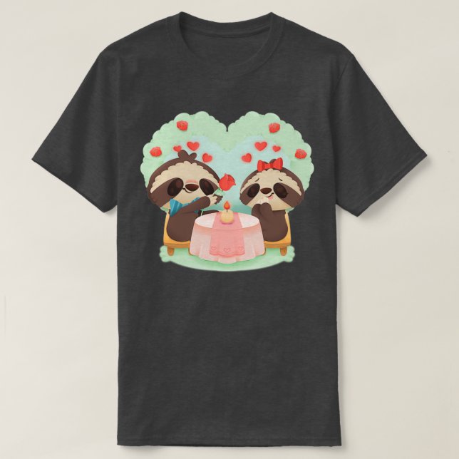 Cute sloth valentines day T-Shirt (Design Front)