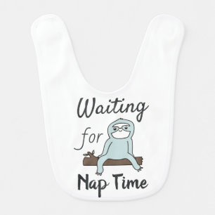 Cute Sloth Waiting for Nap Time Baby Bib