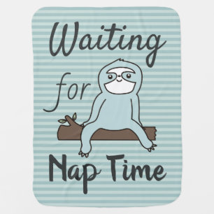 Cute Sloth Waiting for Nap Time Baby Blanket