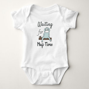 Cute Sloth Waiting for Nap Time Baby Bodysuit