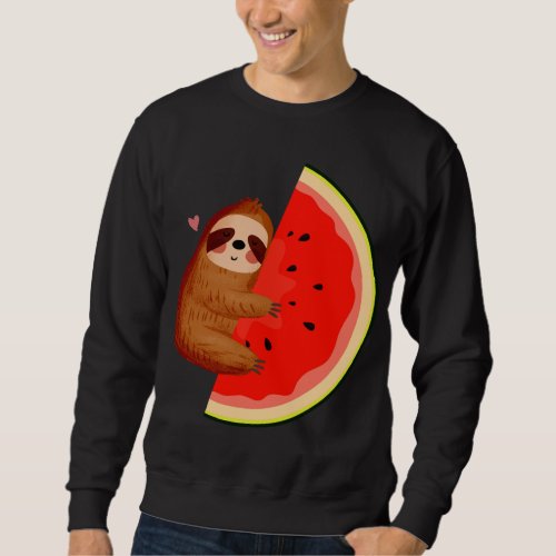 Cute Sloth  Watermelon Melon Summer Tropical Frui Sweatshirt