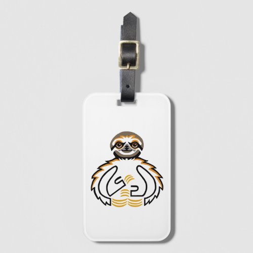 Cute SLOTH_ Wildlife warrior _ White luggage tag