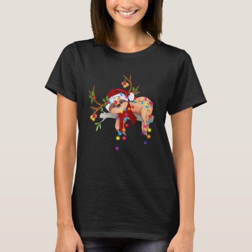 Cute Sloth With Christmas Lights T_Shirt