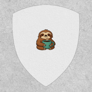 Cute Sloth with Coffee Mug – Cozy Relaxed Animal A Patch