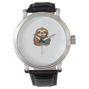 Cute Sloth with Coffee Mug � Cozy Relaxed Animal A Watch