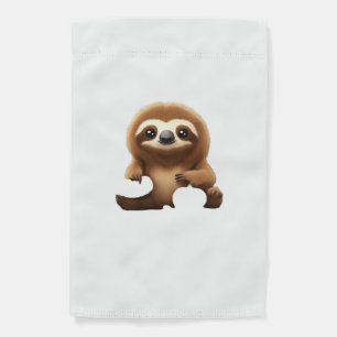 Cute Sloth with Pumpkin Halloween Cartoon Vector I Garden Flag